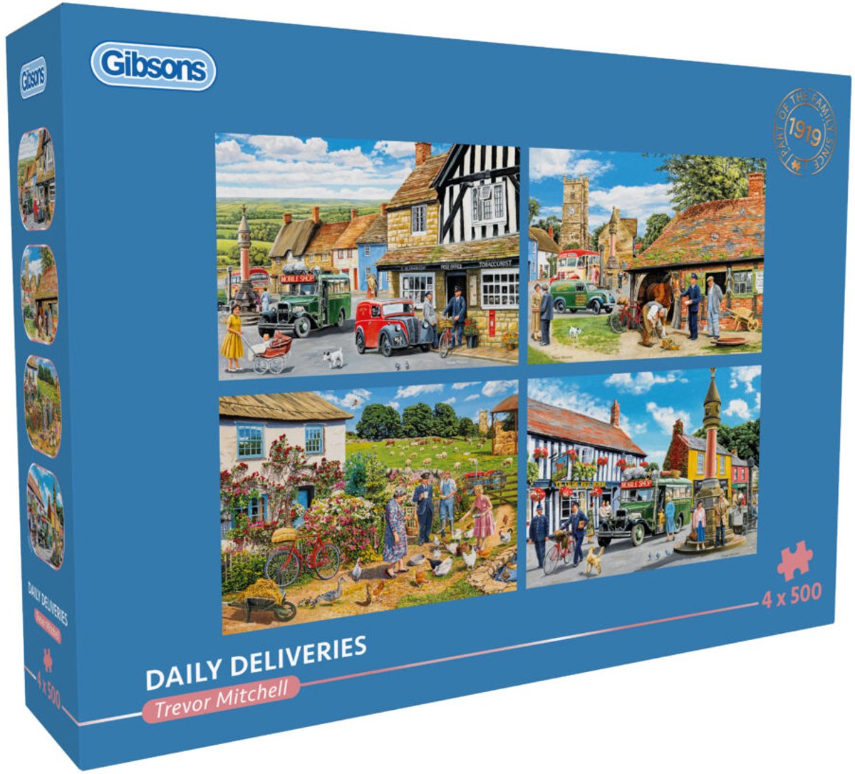 Puzzle Gibsons consegne giornaliere 4x500 pezzi - città e paesi.