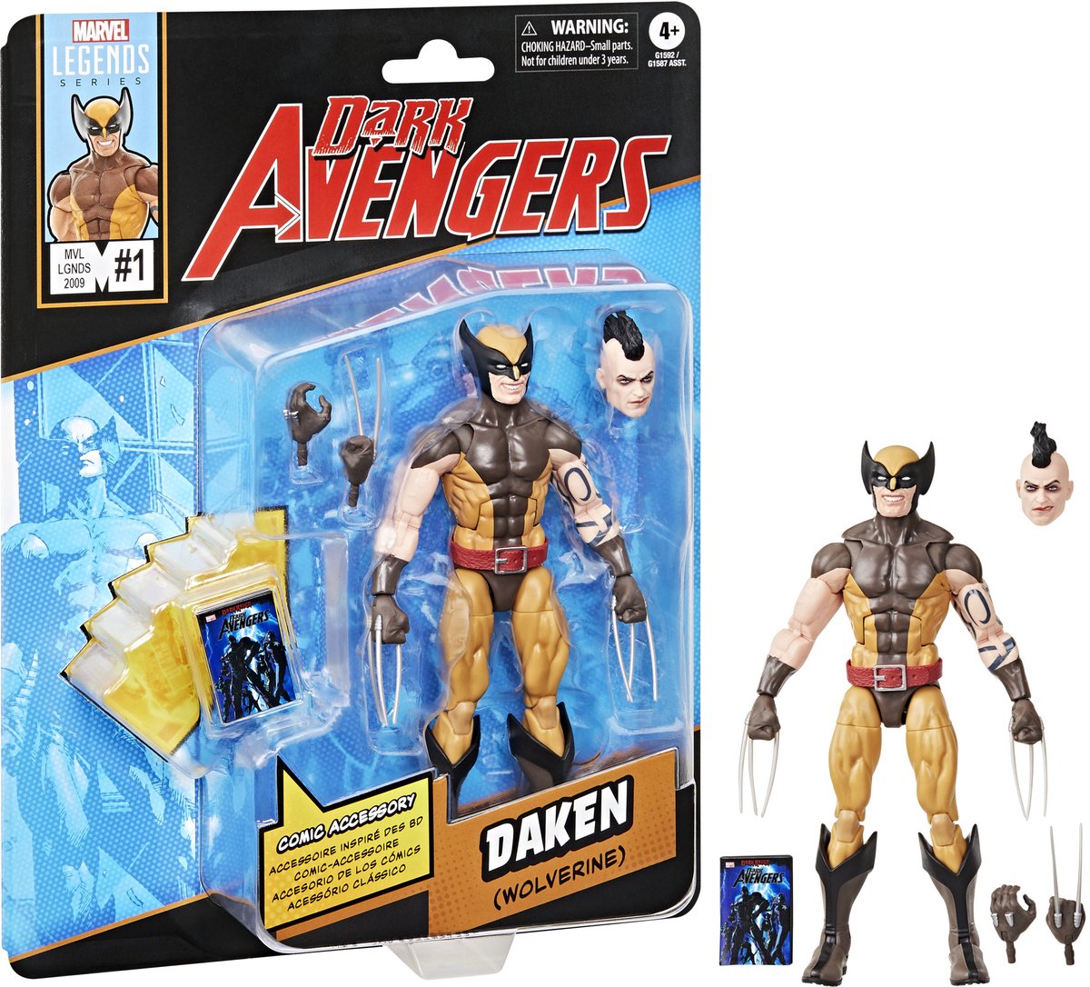 Hasbro vengadores oscuros marvel legends figura de acción daken (wolverine) figura de acción de 15 cm