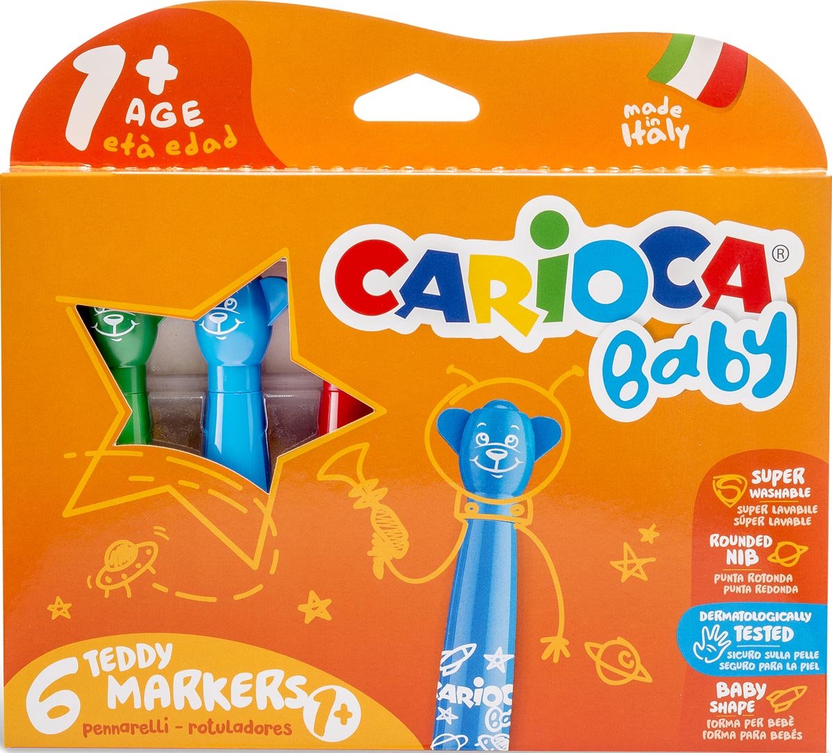 Rotuladores carioca baby osito 1+ 6uds
