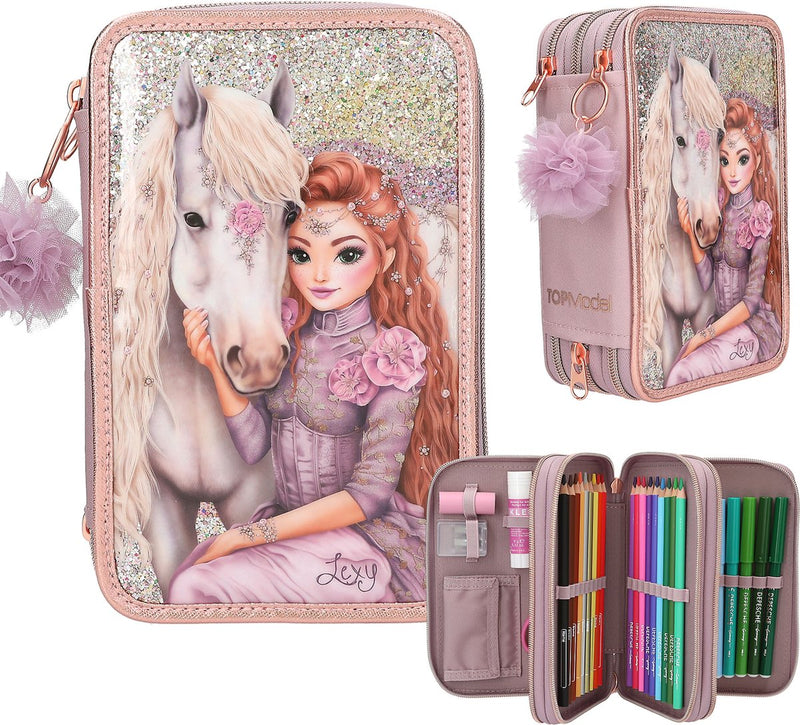 Depesche - topmodel 3-vaks etui - viva violet