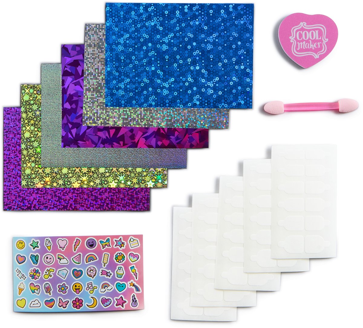 Cool Maker Go Glam Set per unghie in lamina con 6 fogli di lamina glitterata e adesivi per unghie per 5 manicure fai da te e giocattoli artigianali