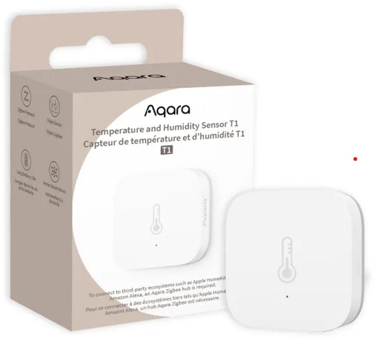 Aqara - sensore di temperatura e umidità t1 - bianco