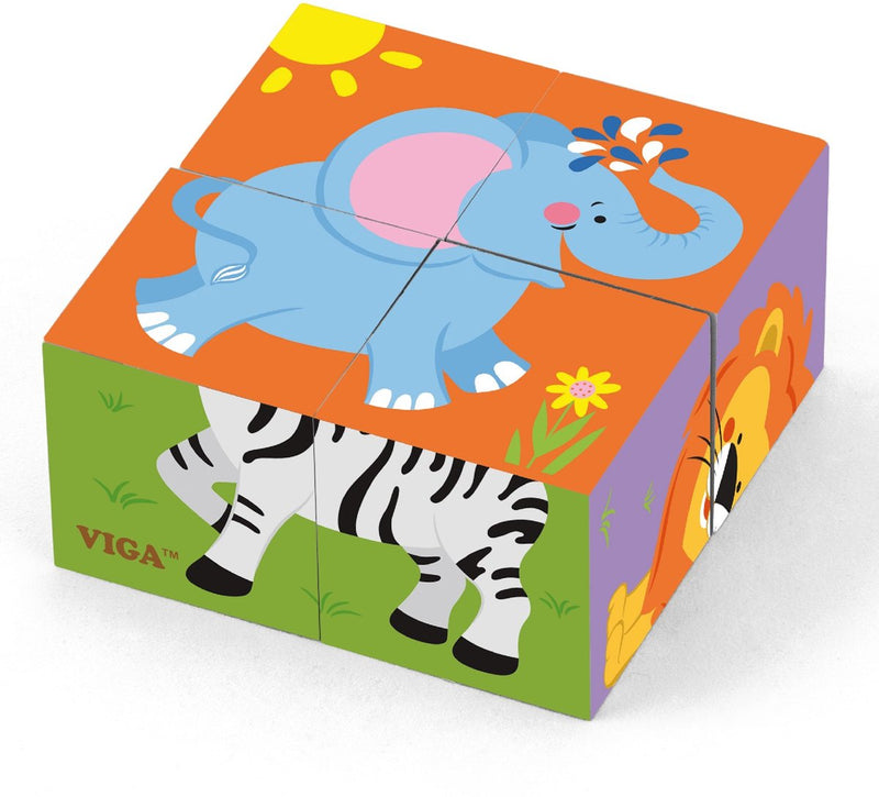 Vigatoys viga giocattoli - puzzle a forma - animali da safari