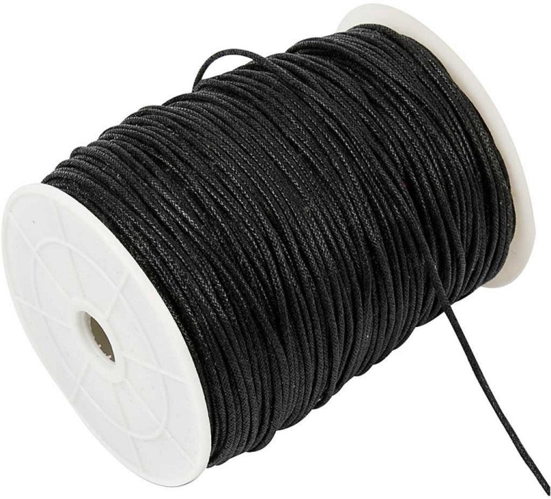 Cordón de algodón de Creativ Company, espesor de 2 mm, negro, 100 m 1 caja