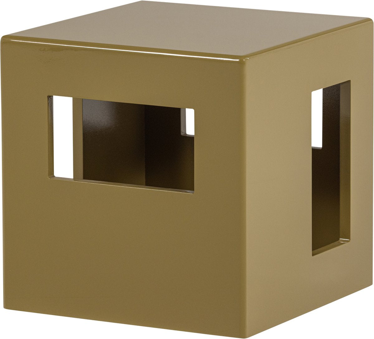 Vtwonen modern bijzettafel vierkant - mdf hout - hoogglans honinggeel