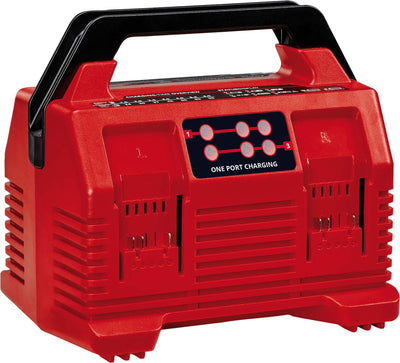 Cargador Einhell quattro - power x-change - 18 v - capacidad de carga: 4a - carga paralela de 2x2 baterías - modo de actualización - apto para todas las baterías power x-change