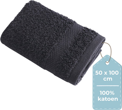 Silenzio. asciugamano living hush living - per pezzo - 50×100 cm - 100% cotone - qualità pesante 500 g m2 - bordo elegante e occhiello per appendere - nero
