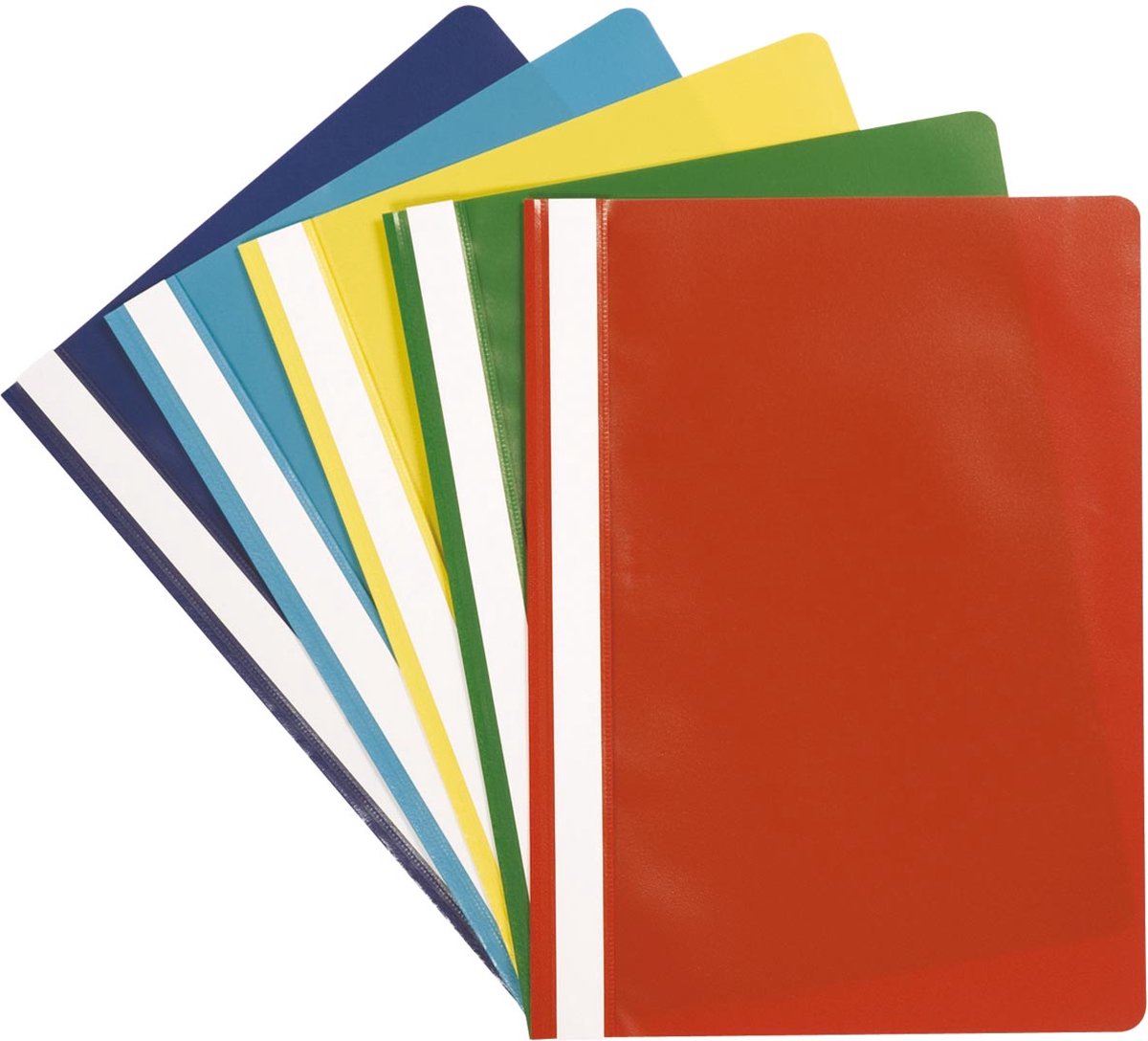 Q-connect snelhechtmap, a4, geassorteerde kleuren, a4, pak van 5 stuks 50 stuks