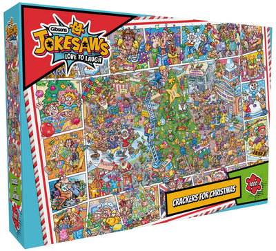 Gibsons - jokesaws crackers for christmas (by phil dobson) - 1000 pieces 68×49cm (w×h) - jigsaw puzzle for adults