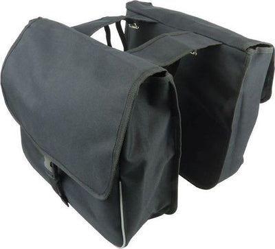 Dresco dubbele fietstas - nylon - zwart