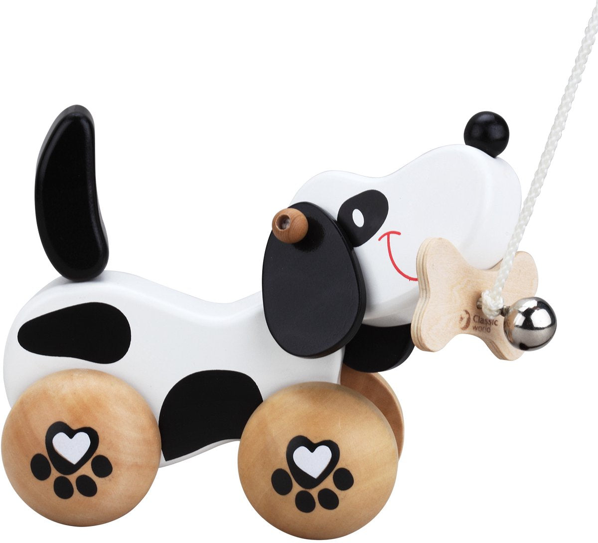 World World World de madera clásica Kwispel Hondje