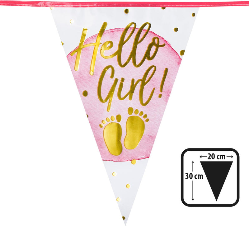 Boland - folievlaggenlijn 'hello girl!' - geen thema - babyshower