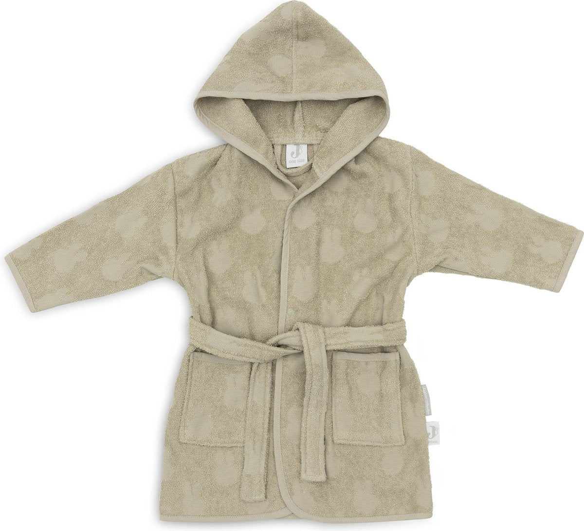 Jollein x Miffy - accappatoio per bebè in spugna 1-2 anni - accappatoio per bambini con cappuccio - miffy jacquard - verde oliva