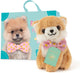 Studio Pets by Myrna Studio Pets® Mini pompón de Pomerania (8 cm) con estuche, libro de pegatinas para pasaporte