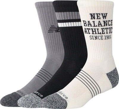 Calzini New Balance Active Graphic Crew, confezione da 3 calzini sportivi unisex - assortiti
