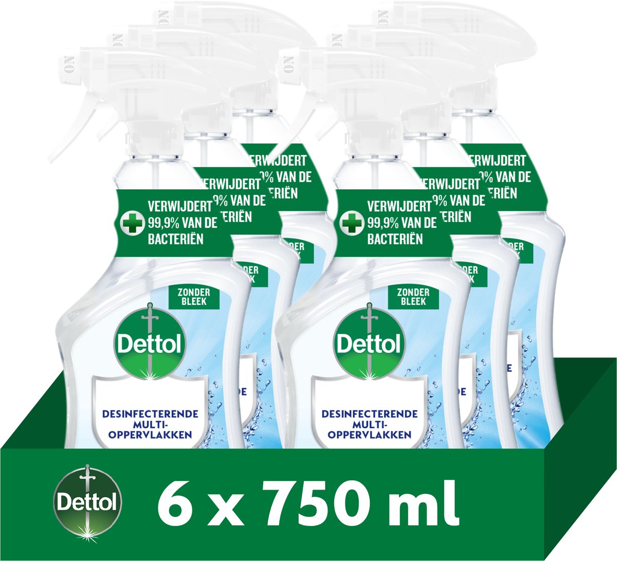 Limpiador en spray limpiador multiusos Dettol 750 ml - 6 piezas - paquete económico