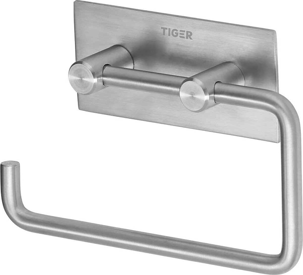Tiger square - portarrollos sin solapa - sin taladrar - cinta 3m - acero inoxidable cepillado