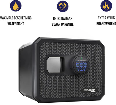 Cassaforte Masterlock resistente all'acqua e al fuoco - serratura a combinazione - cassaforte - cassaforte elettronica - 34,8 x 41,7 x 41,8 cm - fpw082ftcml