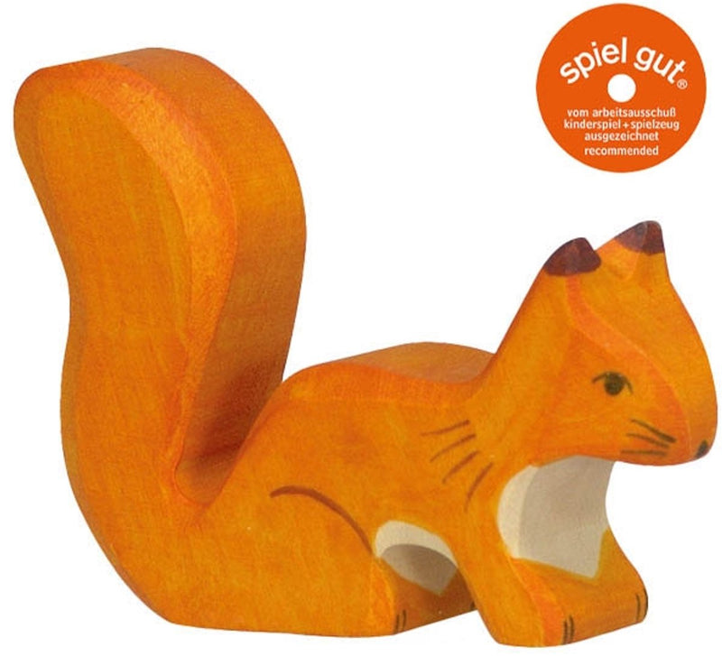Animales del bosque Holztiger - ardilla de pie - 8x2x6cm - figura de madera - hecho a mano