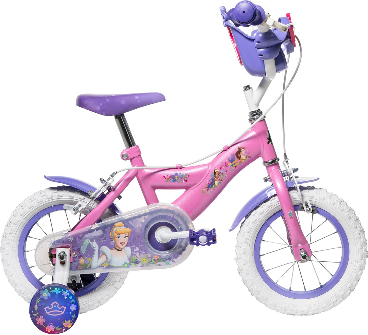 Bicicletta da principessa Huffy Disney da 12 pollici - bicicletta per bambini - con ruote da allenamento