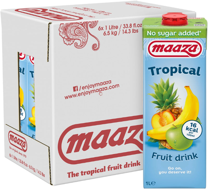 Maaza - jugo - tropical - sin azúcar añadido - 6 x 1l