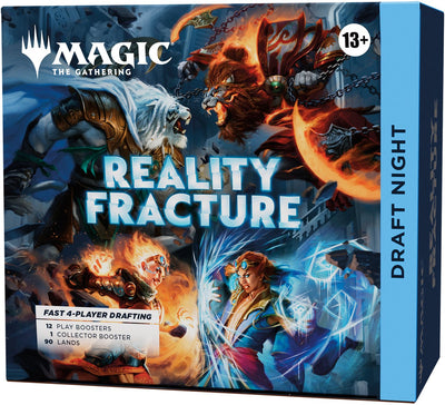 Magia, la magia que se acumula: la noche del borrador de la fractura de la realidad que se acumula | 1 sobre de coleccionista, 12 sobres de juego, 90 tierras, 10 fichas | juego de cartas para 4 jugadores