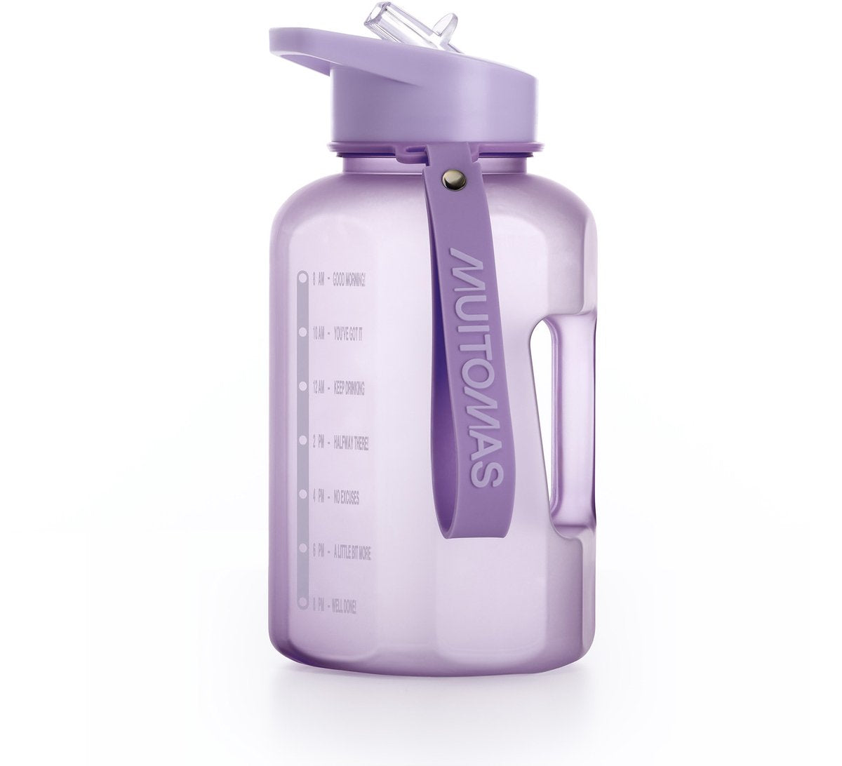 Botella deportiva Muitomas - gran capacidad - 1200ml - pico de silicona - asa integrada - violeta
