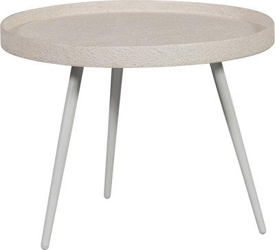 Tavolino con bordi in legno - legno metallo - naturale - 44x58x58