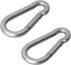 Proplus karabijnhaak - rvs - 8 x 80 mm - 2 stuks - chroom