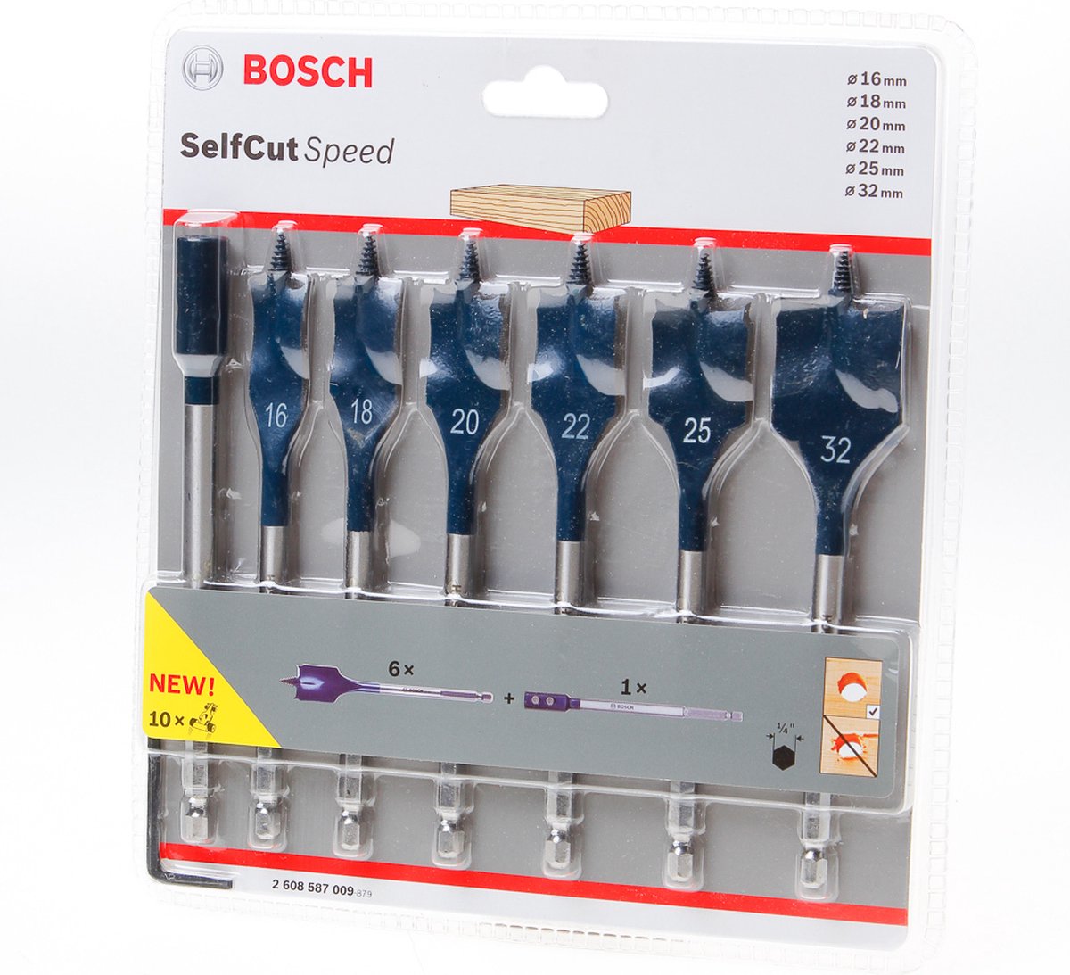 Bosch professionale - set di punte autoperforanti Expert Speed 16 18 20 22 25 32 mm, 7 pezzi