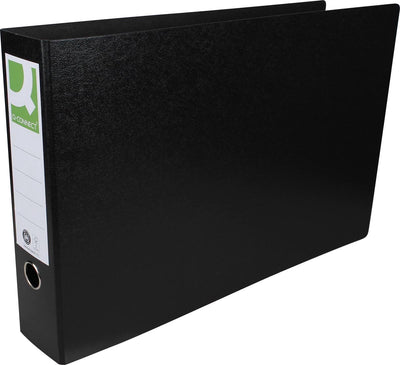 Cartella Q-connect | per ft a3 | di cartone | mentire | dorso di 8 cm | nero