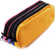 Estuche para bolígrafos Kangaro - rectangular - 3 compartimentos - 25 x 9 x 11 cm - naranja azul fucsia - k-56402