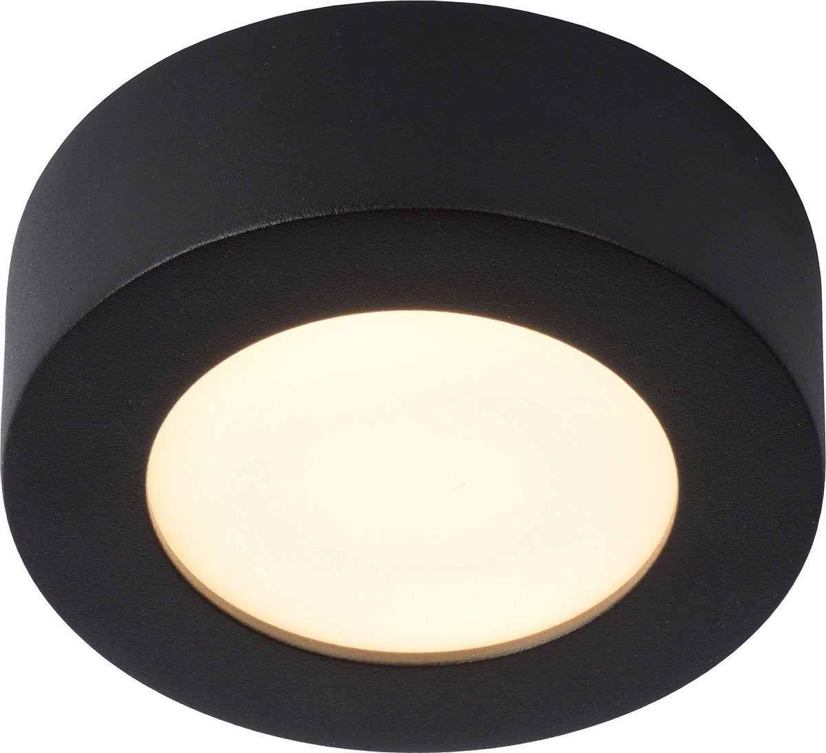 Lucide brice-led - plafón (plafón) baño - ø 11,7 cm - led regulable - 1x8w 3000k - ip44 - negro