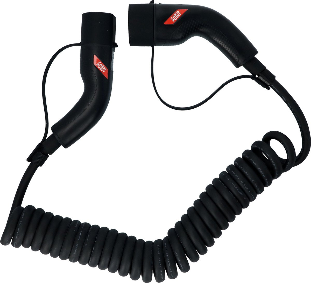 Carpoint spiraal laadkabel elektrische auto type2>2 32a 3ph 6 meter