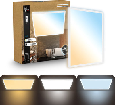 B.K.licht superficiale - lampada da soffitto dimmerabile per bagno - lampada da soffitto con telecomando - illuminazione da bagno con CCT - ip44 - 42 x 42 cm - bianco