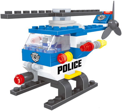 Set de construcción de helicópteros de policía - 68 piezas.