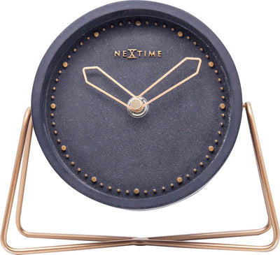 Nexttime cross table – table clock – 17.5 × 15.5 × 5 cm – polyresin – black