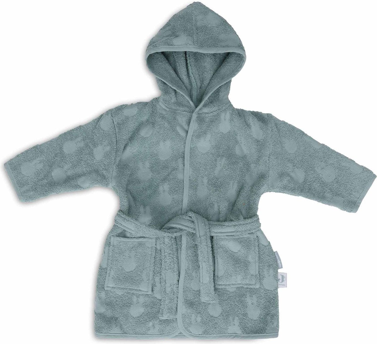 Jollein x Miffy - accappatoio per bebè in spugna 1-2 anni - accappatoio per bambini con cappuccio - miffy jacquard verde mare