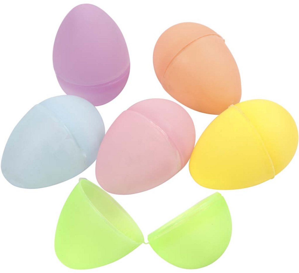 Plastic eggs colored, 24st.