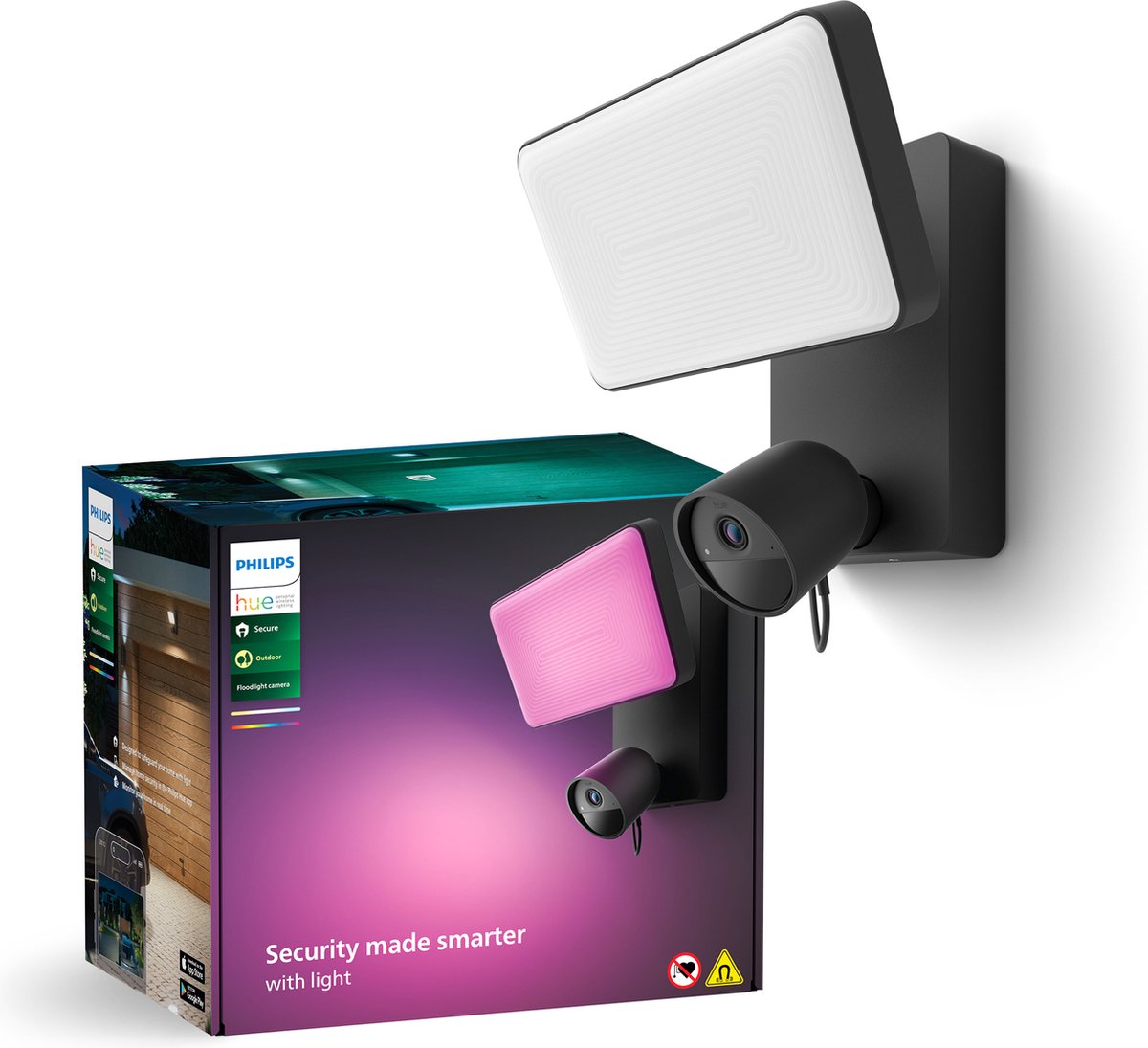 Foco seguro Philips hue con cámara de seguridad - negro