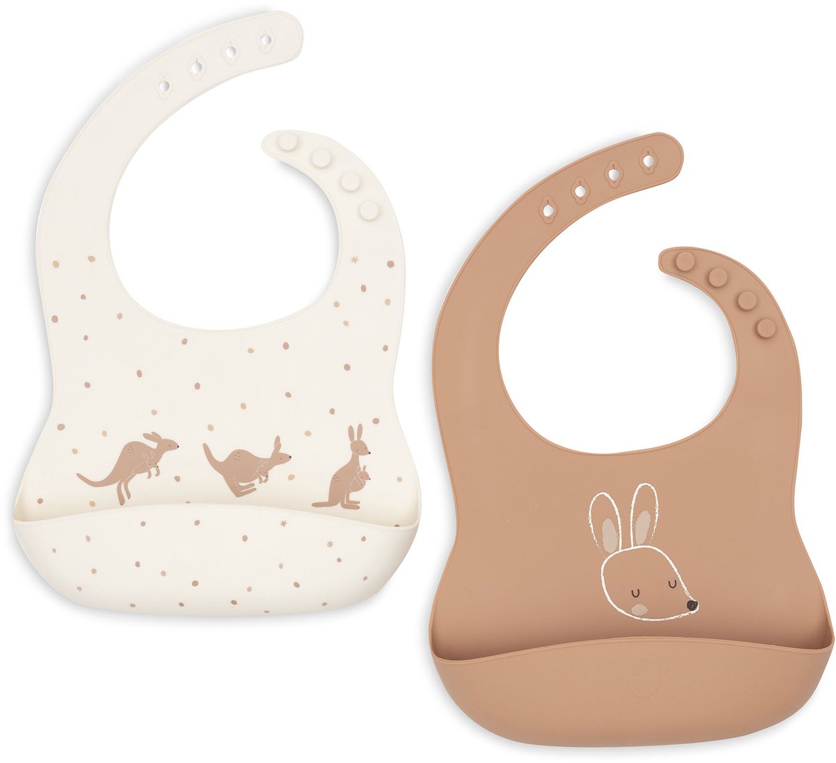 Bavaglini Jollein in silicone - 2 pezzi - kangaroots