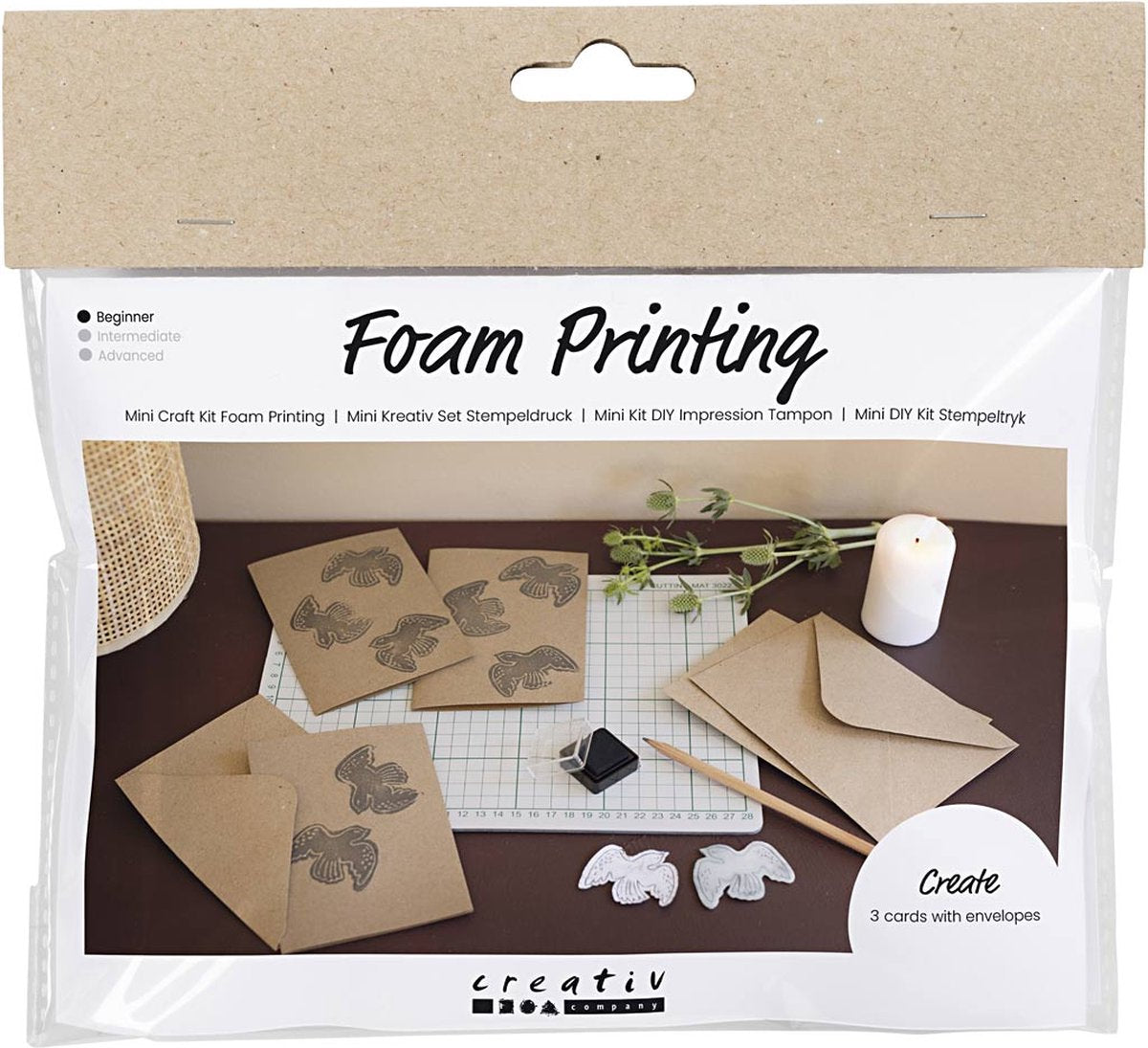 Creativ company mini hobbyset foam druk kaart met duiven