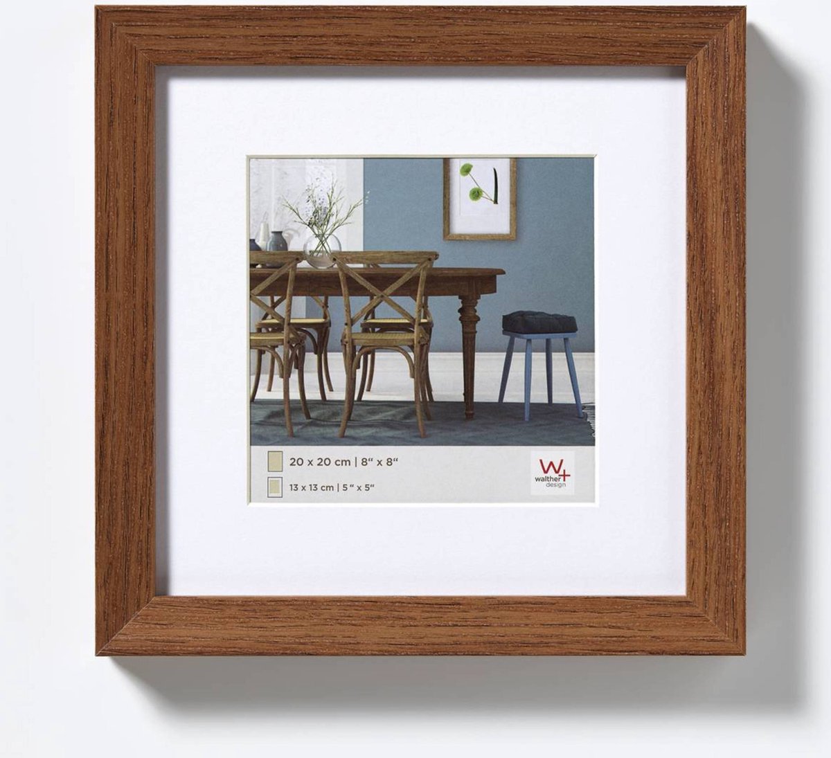 Walther fiorito - mdf houten lijst - fotoformaat 20x20 cm - donkere eik