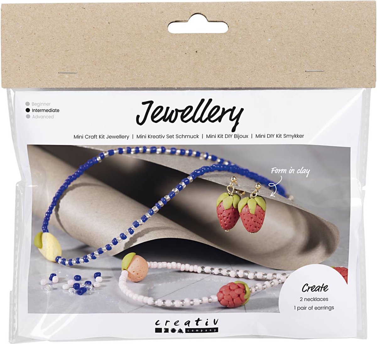 Creativ company cc mini hobbyset sieraden fruit klei met koningsblauw