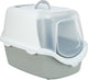 Trixie Cat Box Vico abre la parte superior con techo de color gris claro blanco