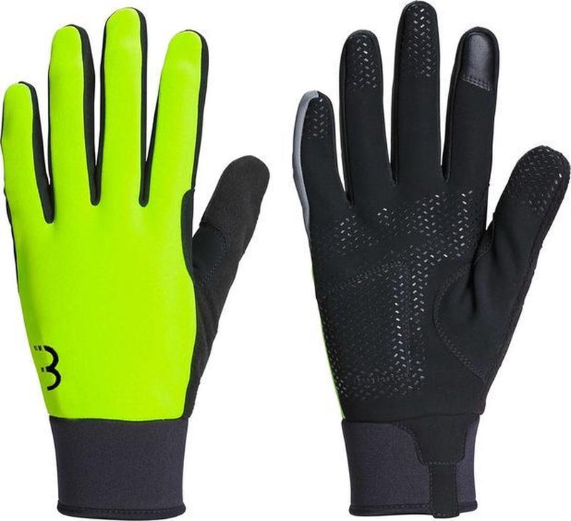 Bbb Cycling Controlzone Guantes de ciclismo de invierno - 5 - 10 ℃ - Guantes de ciclismo resistentes al viento para hombres y mujeres - Guantes deportivos - Compatible con pantalla táctil - Amarillo neón - Talla XL - BWG-36