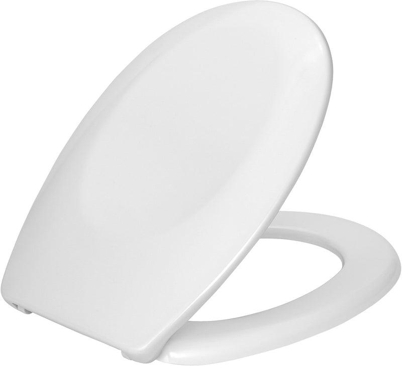 Wenko asiento de inodoro bergamo - duroplast blanco antibacteriano - bisagras de acero inoxidable - asiento de inodoro - asiento de inodoro - blanco