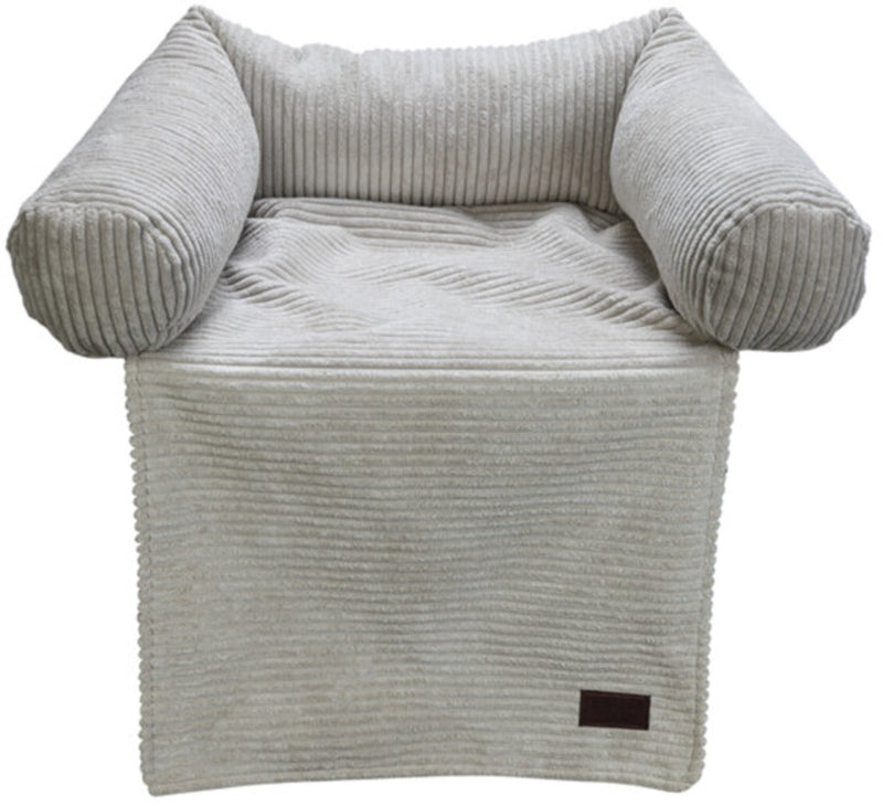 Designed by lotte bankkussen ribbed - hondenkussen - licht grijs - 50x50x30 cm