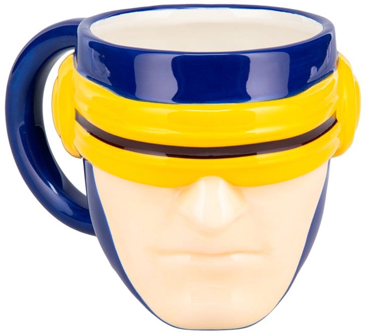 Paladone x‑men cyclops warmtegevoelige combat visor mok – officieel gelicentieerde marvel 550 ml keramische koffiebeker, extra groot voor thee, warme chocolademelk en meer, superheldencadeau –