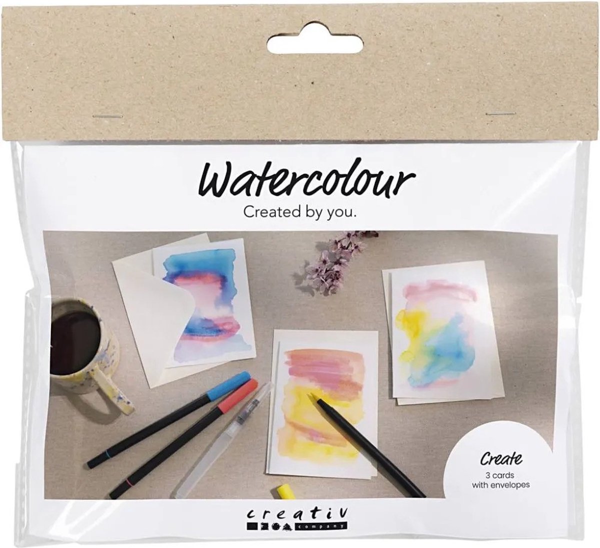Mini set hobby Creative Company acquerello, cartoline e buste, 1 scatola
